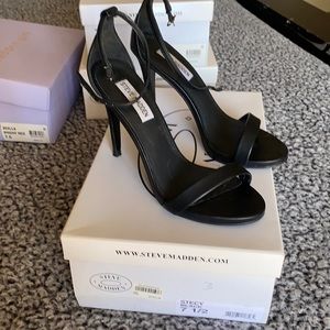 Steve Madden Stecy Black Leather Heels